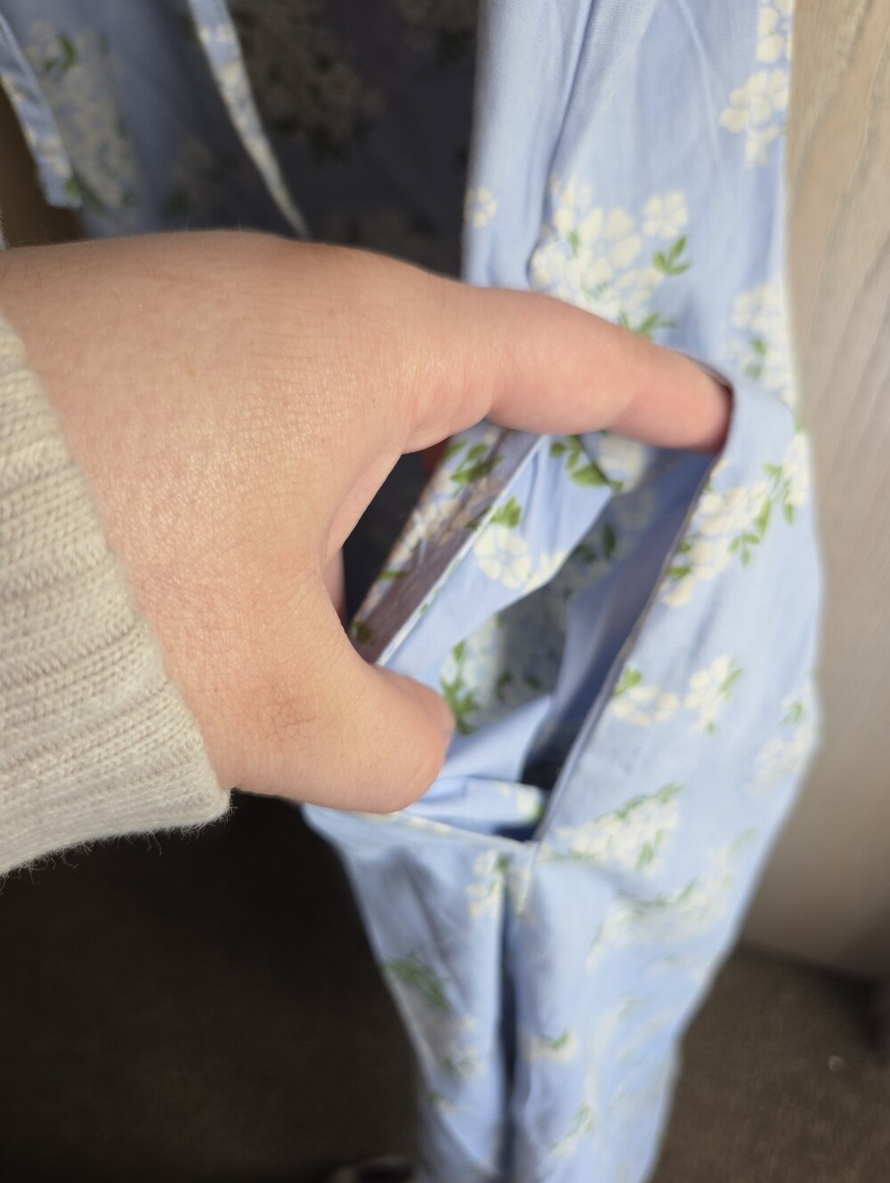 Sim & Sam Blue Floral Pocket Maxi Dress - Picture 4 of 7